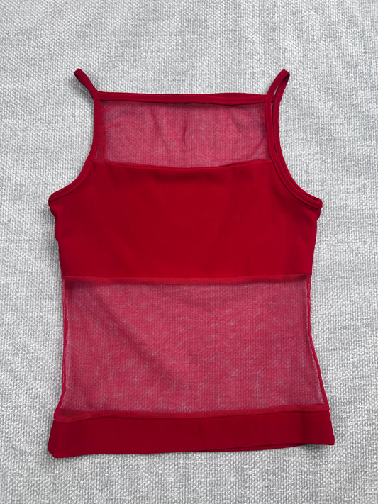 90's Red Mesh Tank Top