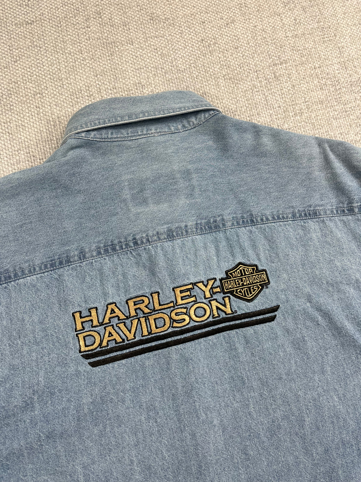 Y2K Harley Davidson Denim Shirt
