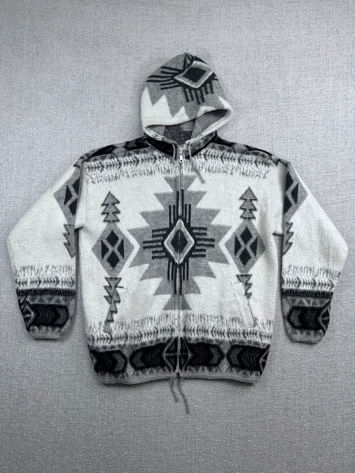 Y2K Knit Pattern Zip Up Jacket