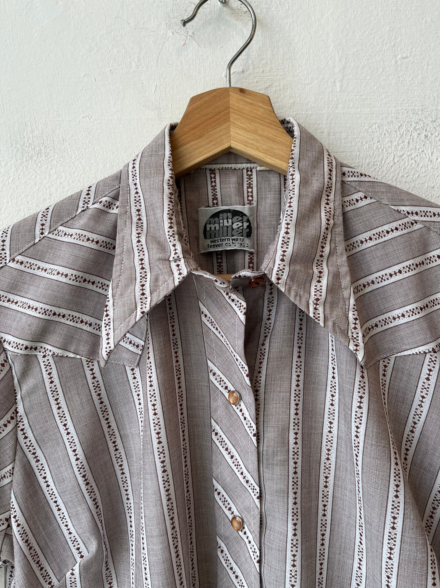 80's Striped Pearl Snap Shirt