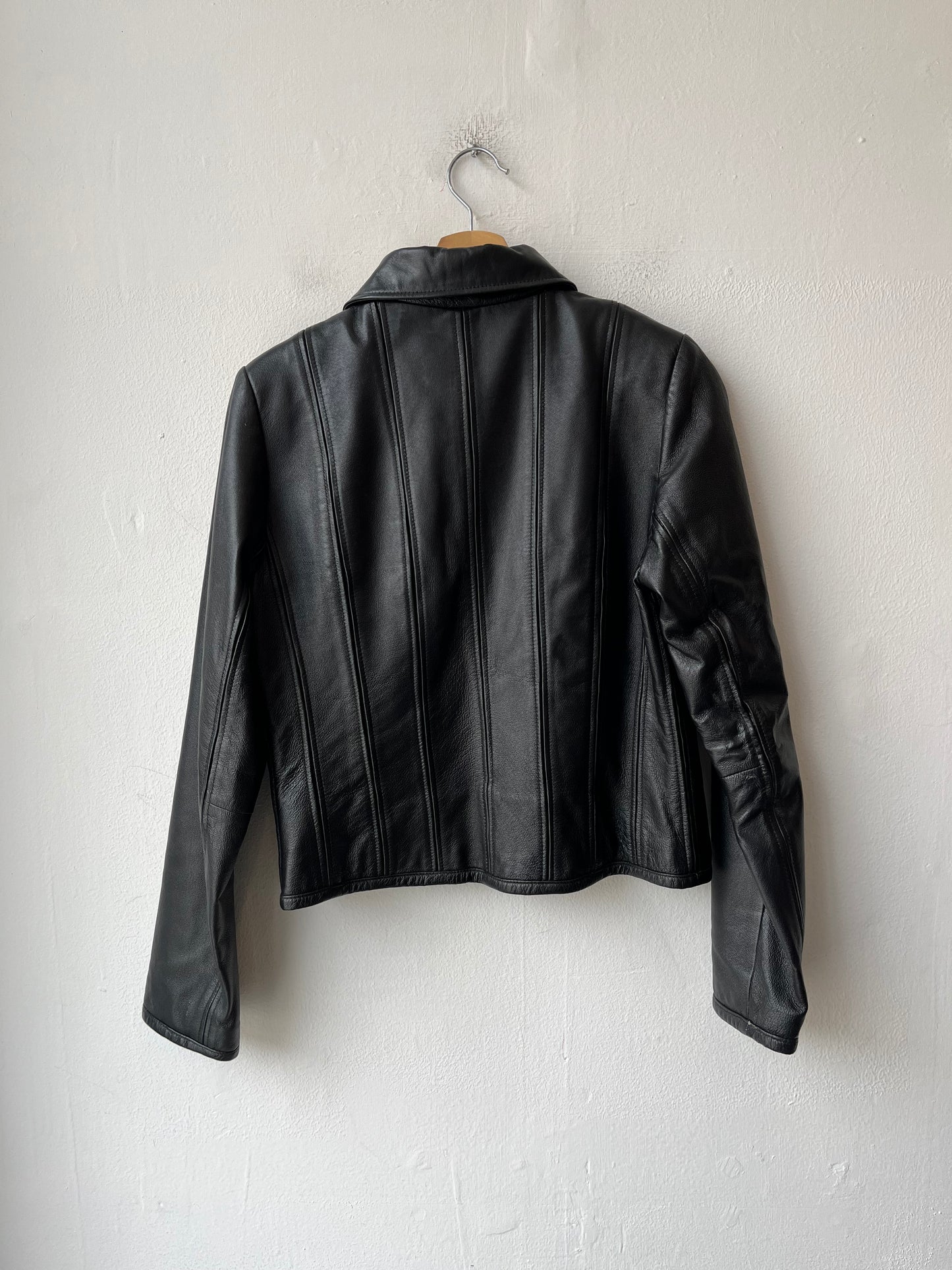 Y2K Cropped Leather Jacket