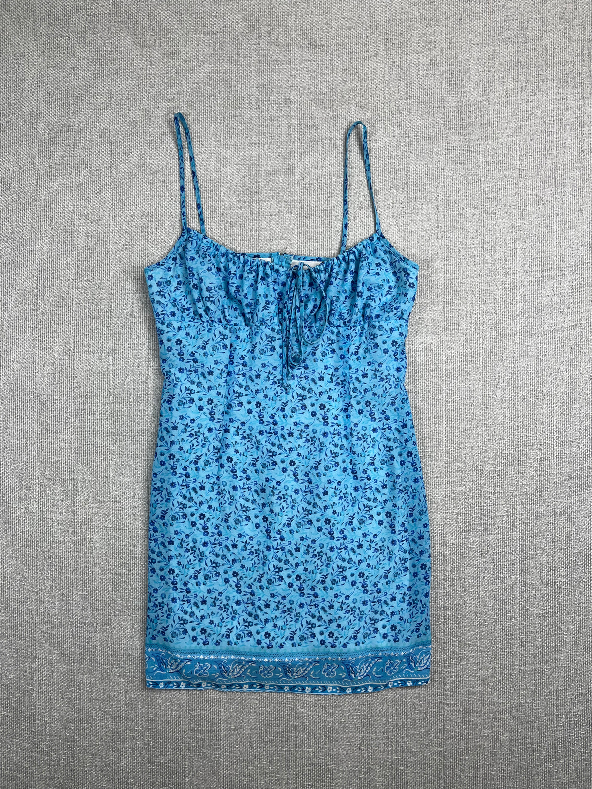 90's Blue Floral Sun Dress