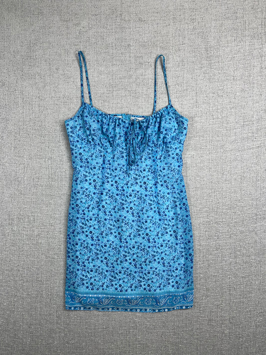 90's Blue Floral Sun Dress