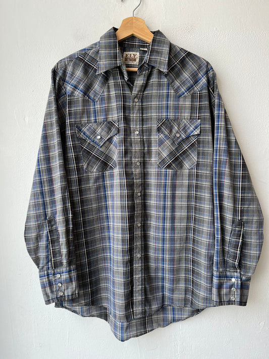 Y2K Plaid Pearl Snap Shirt