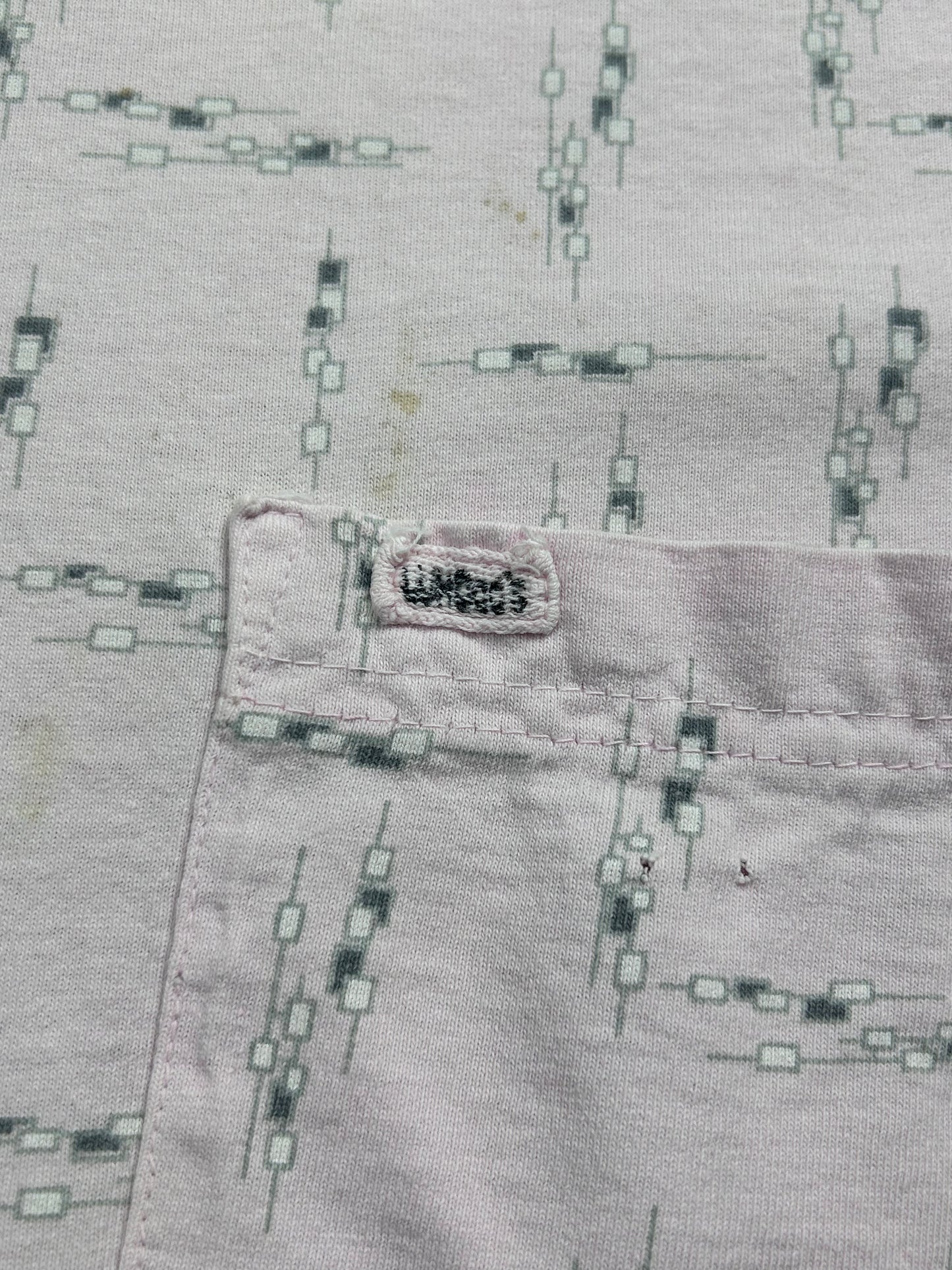 90's Pink Patterned Pocket Tee