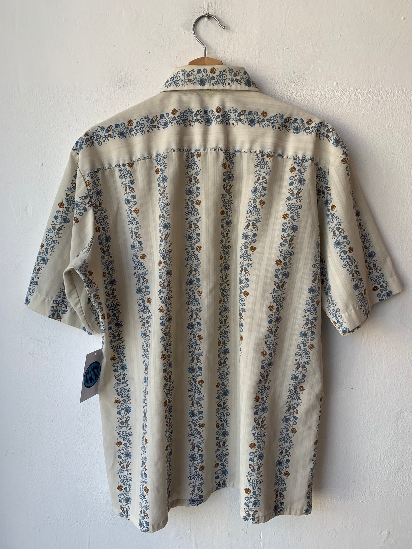 70's Flower Stripe Button Down