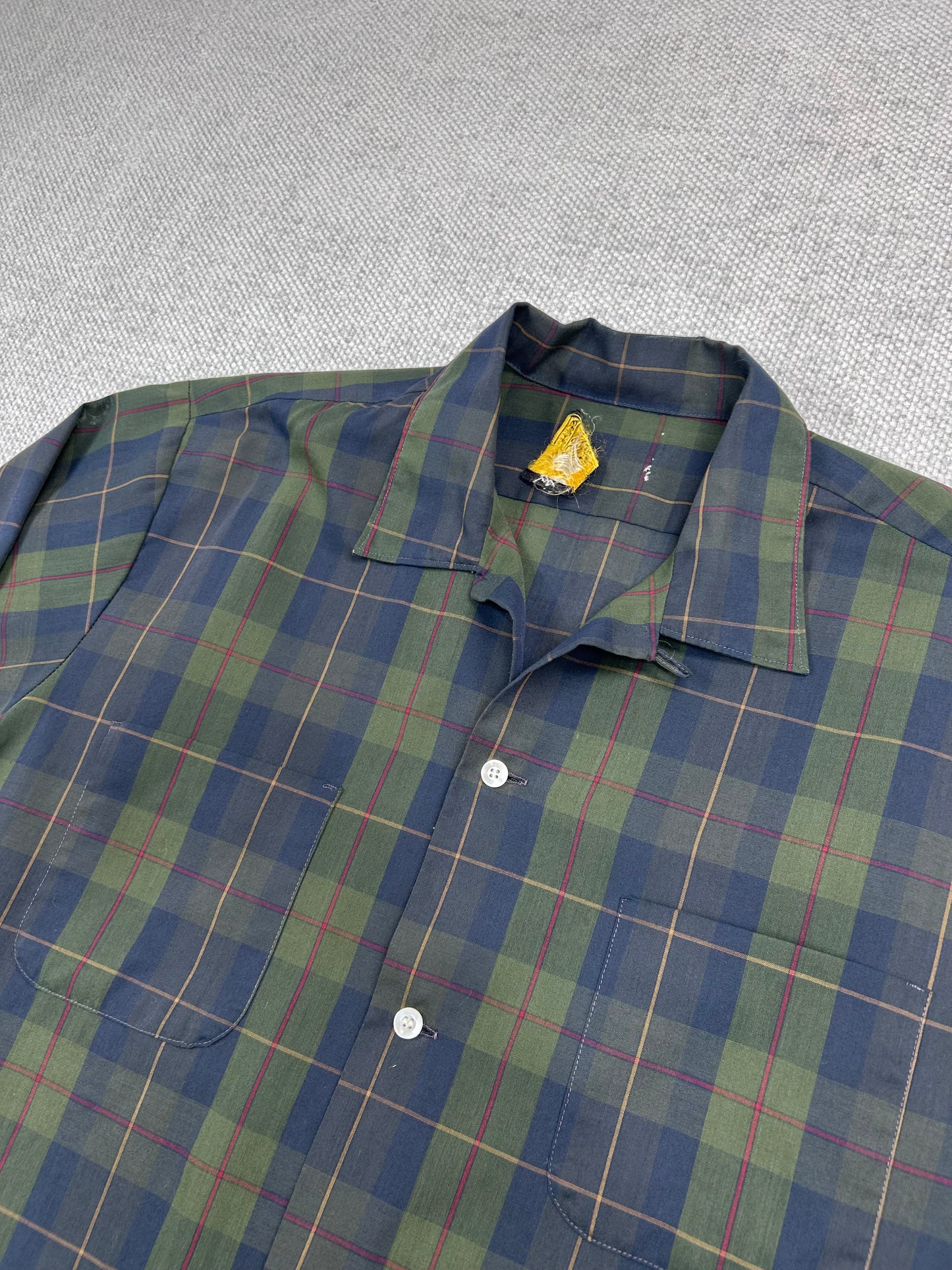 70's Sears Loop Collar Plaid Shirt