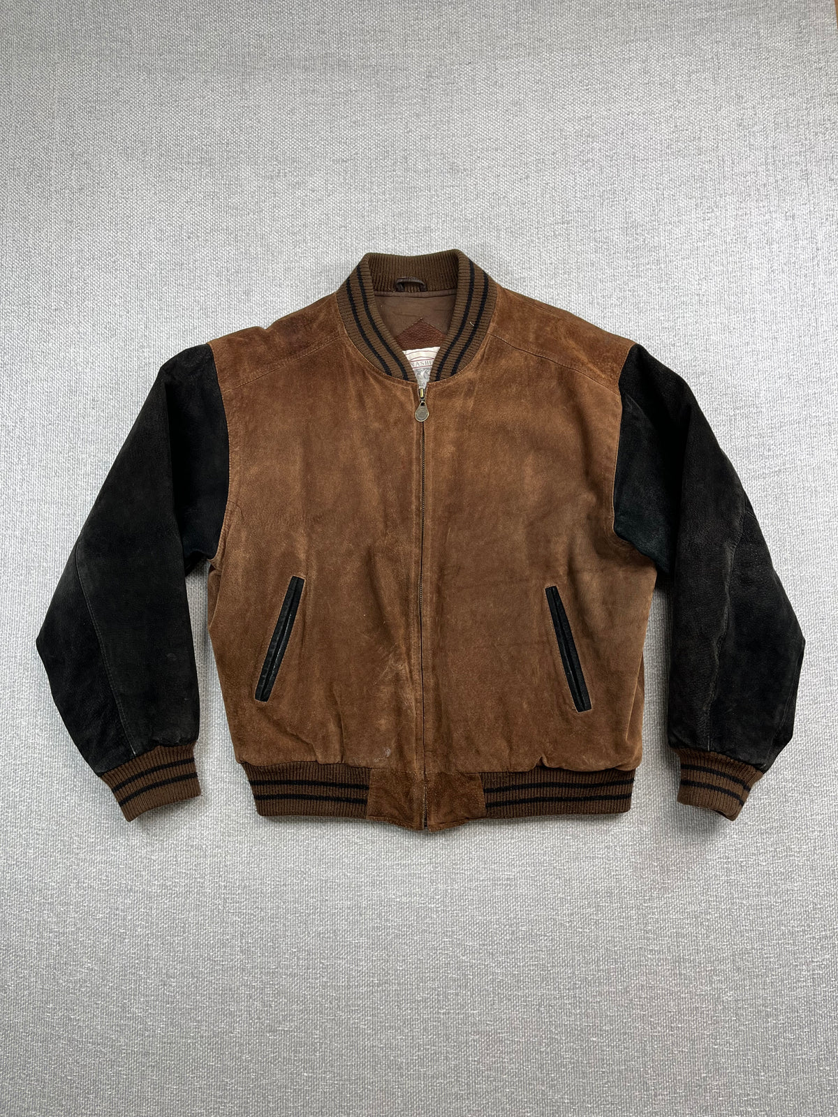 90’s Suede  2-Tone Bomber Jacket