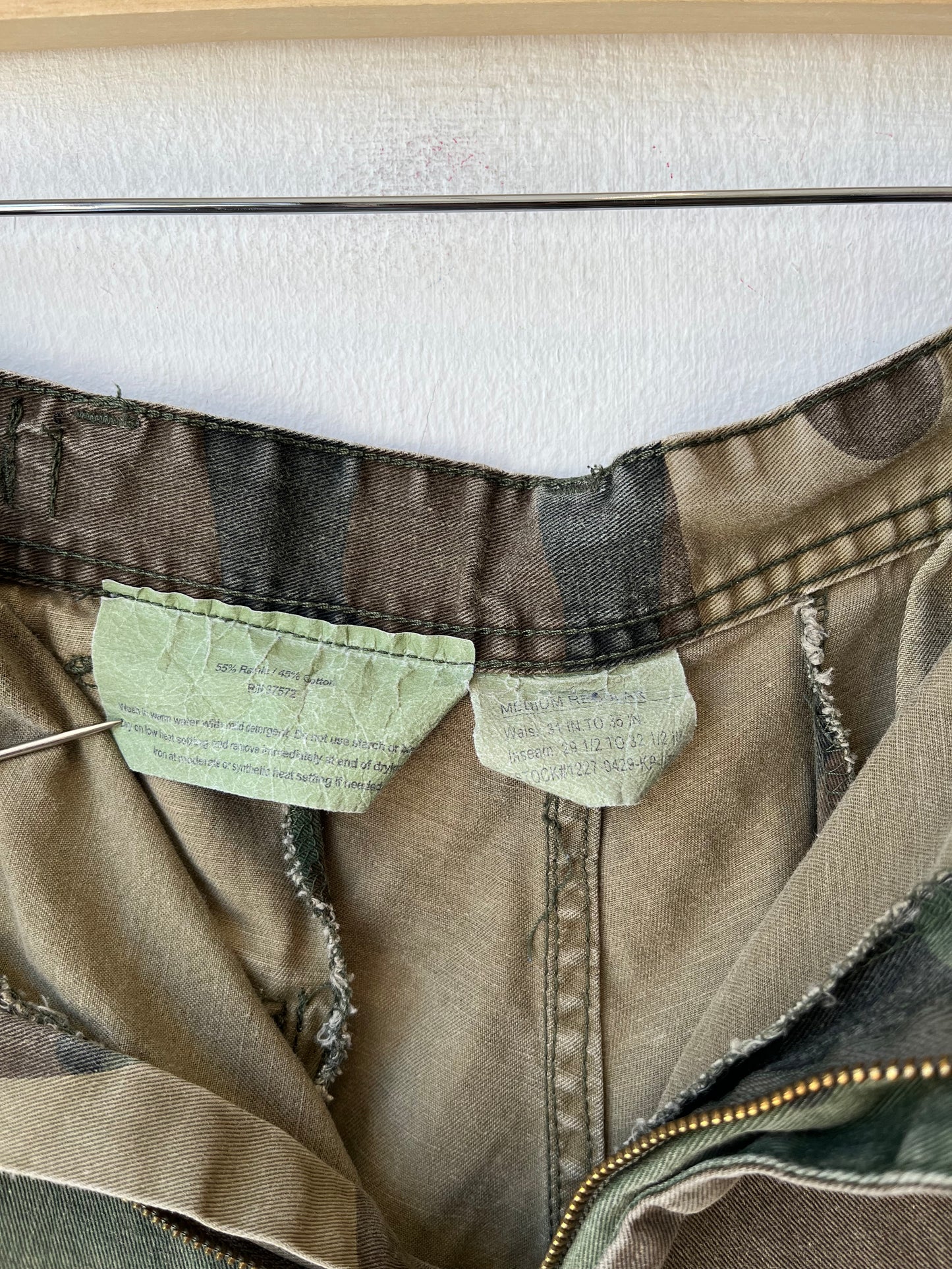 Y2K Camo Cutoff Shorts 29-33"