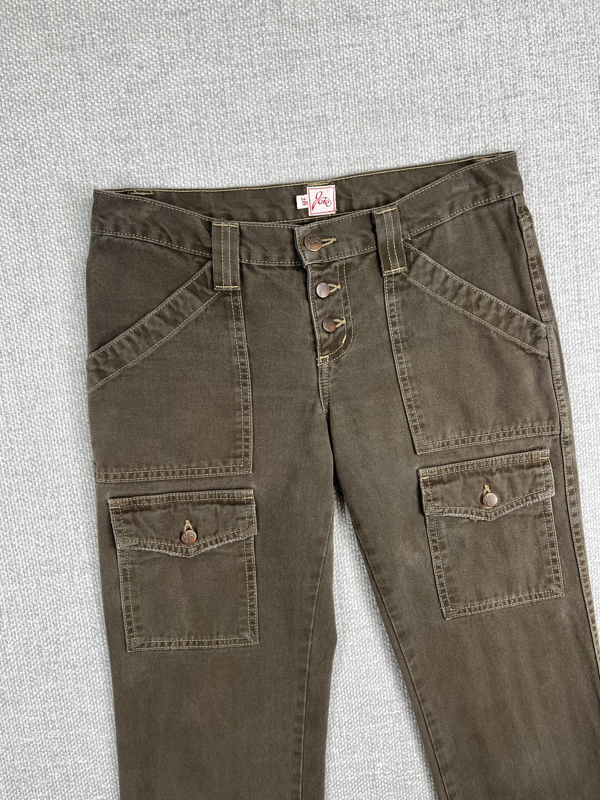 Y2K Olive Flare Pants 30"