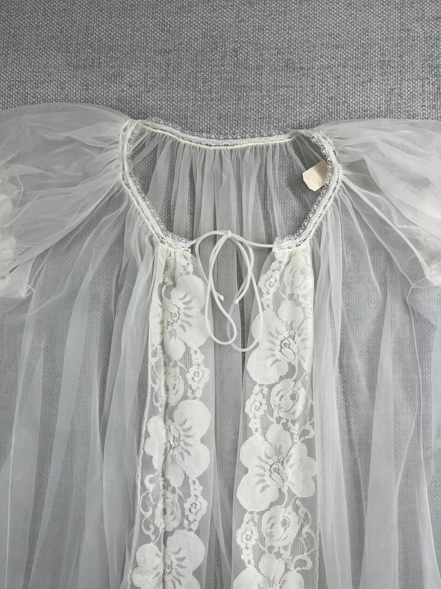 70's White Sheer Night Gown