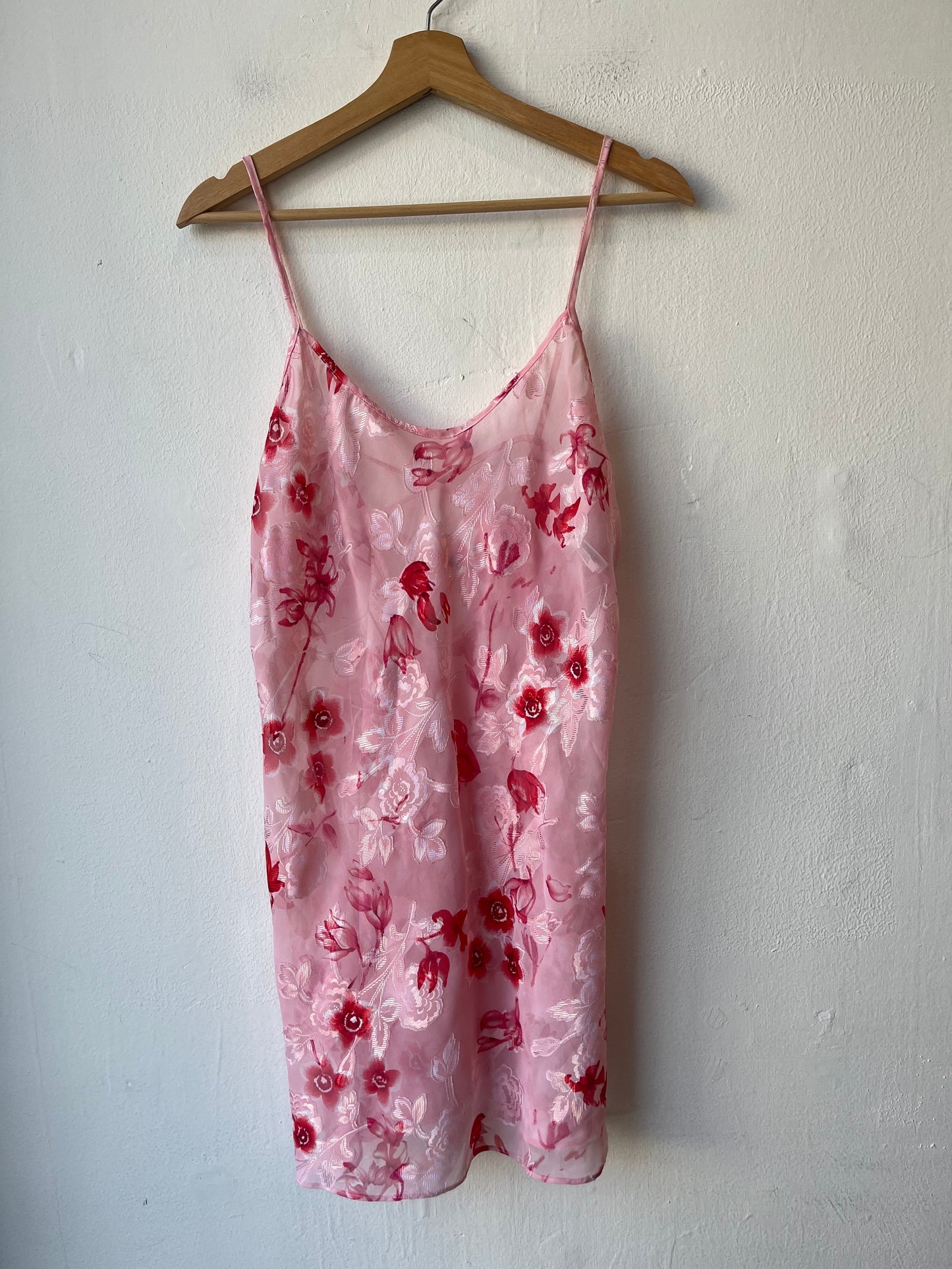 90's Pink Floral Slip Dress