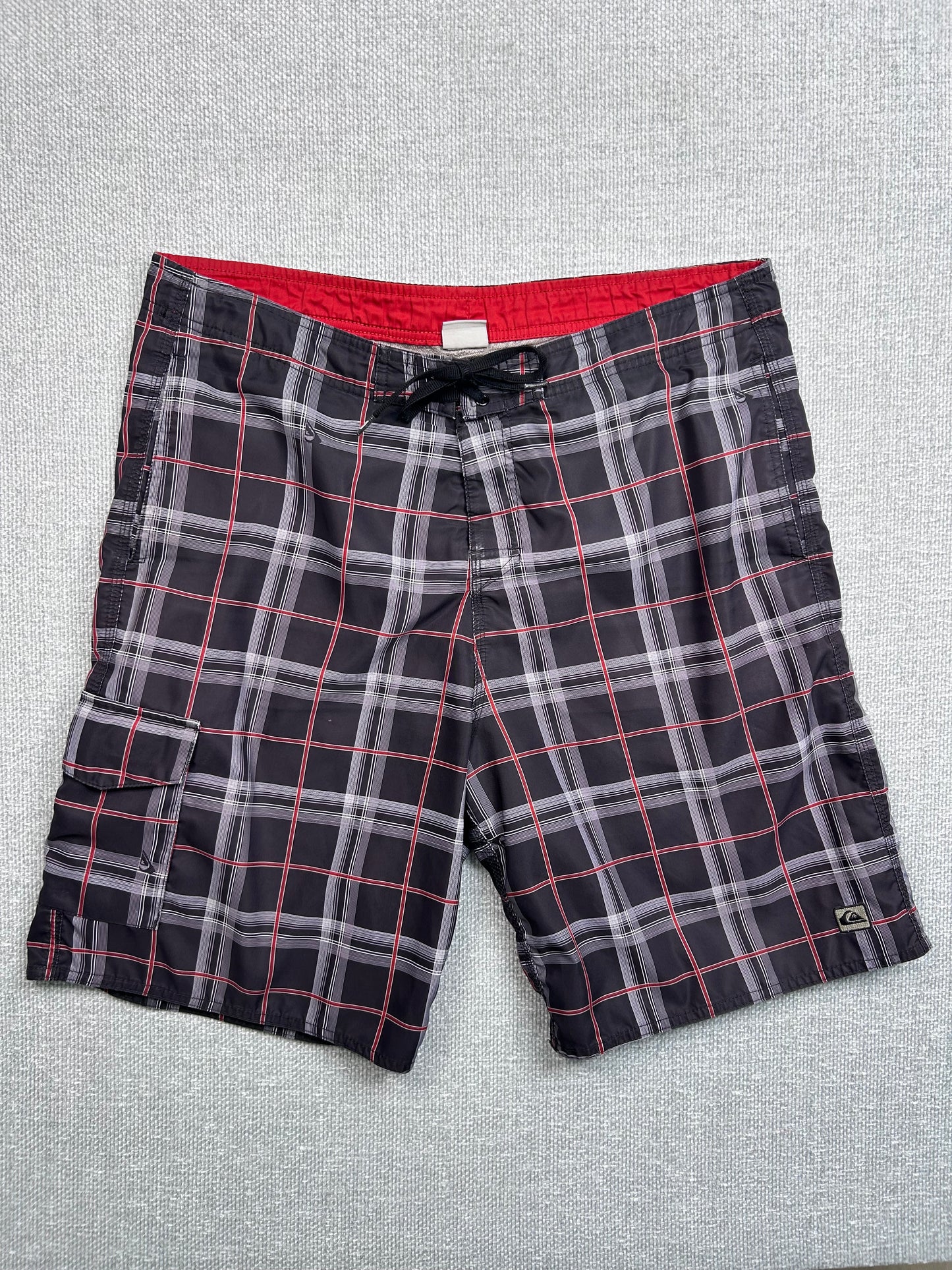Y2K Quiksilver Plaid Swim Shorts 36”