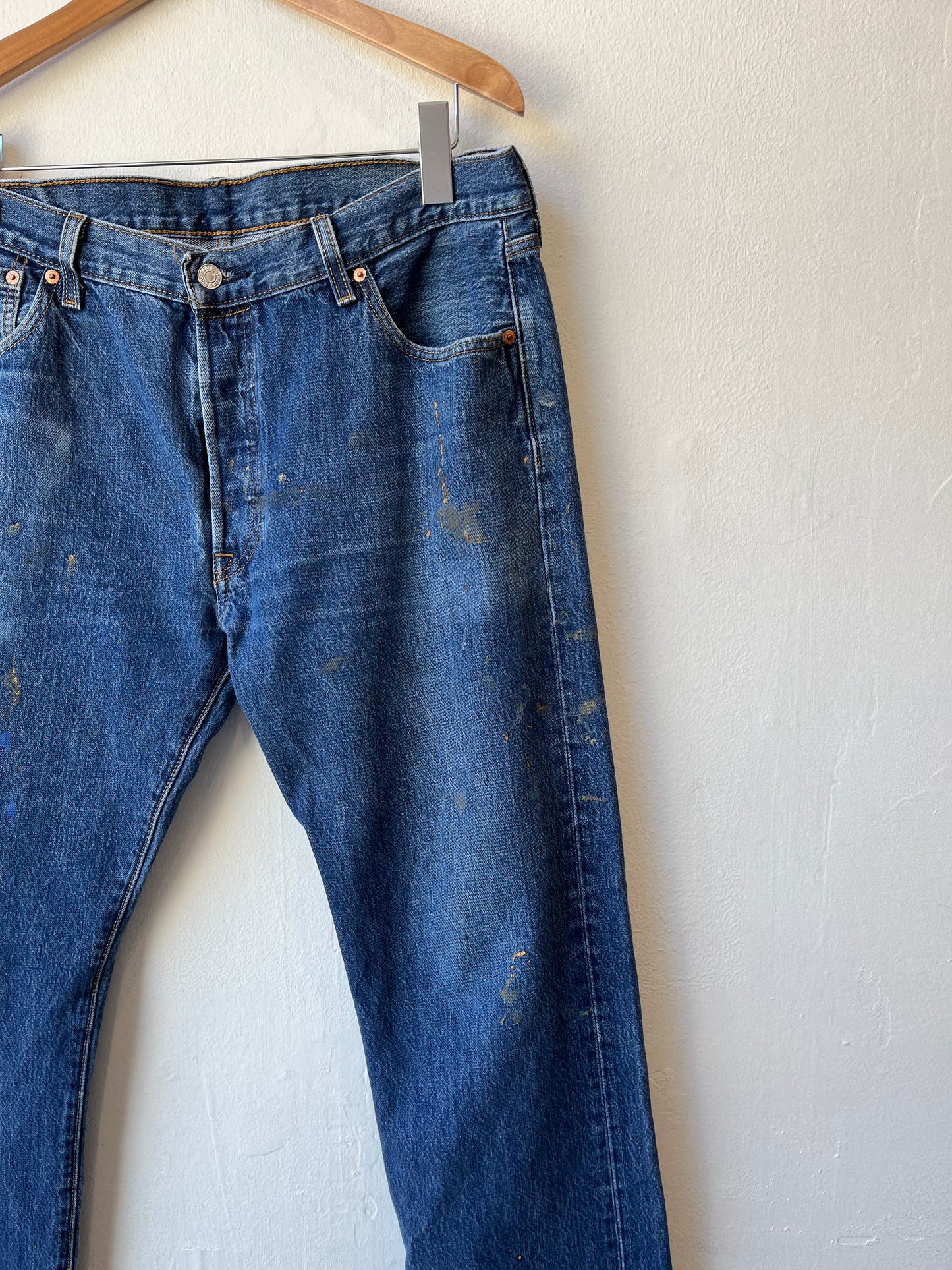 Y2K Levis 501 Painted Jeans 36"