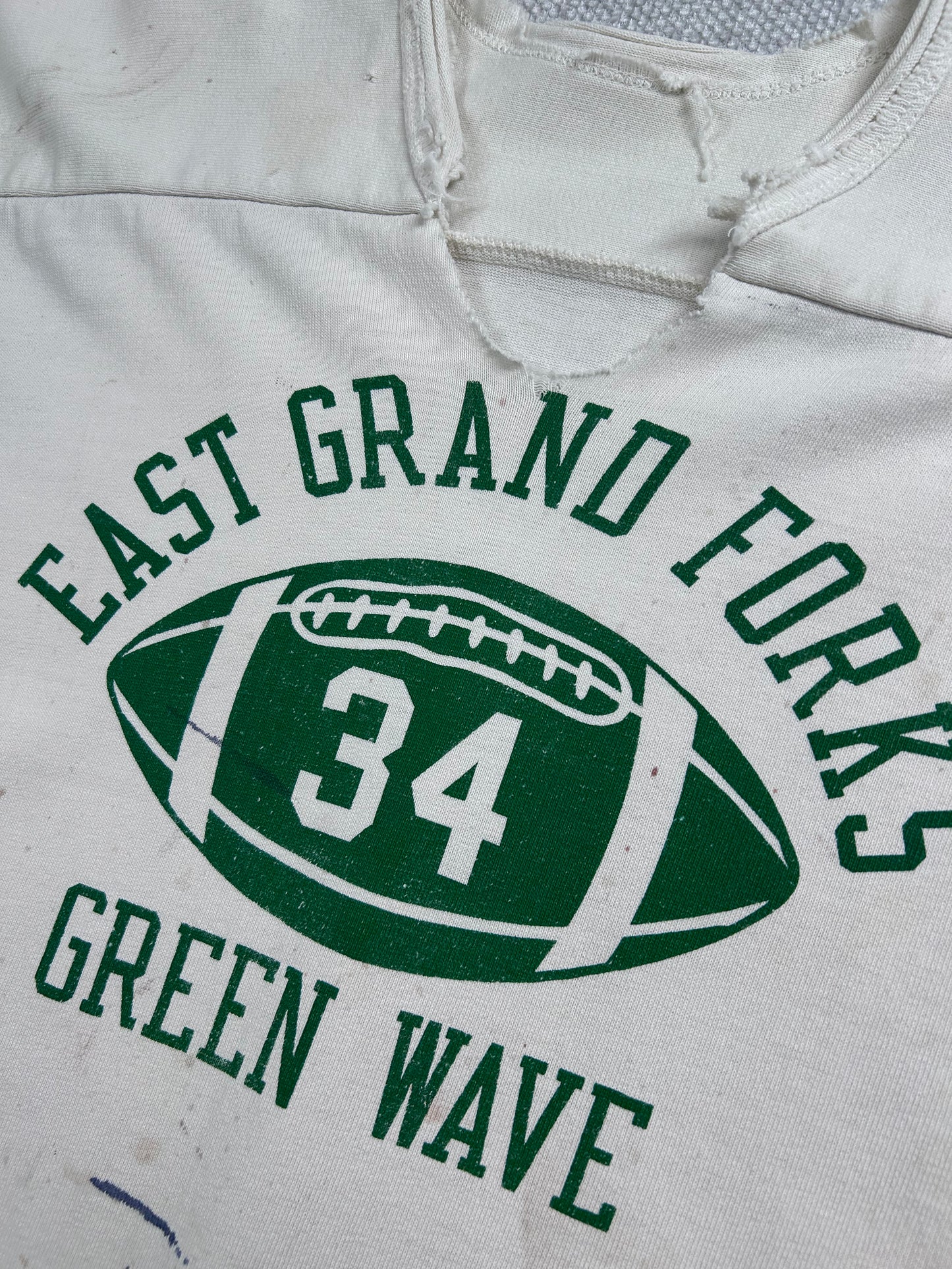 70's Distressed Green Wave Football Shirt
