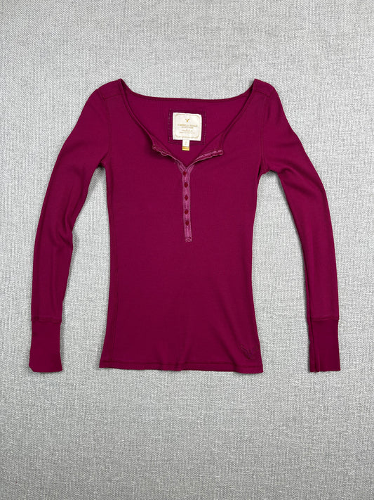 Y2K Thermal Henley Long Sleeve