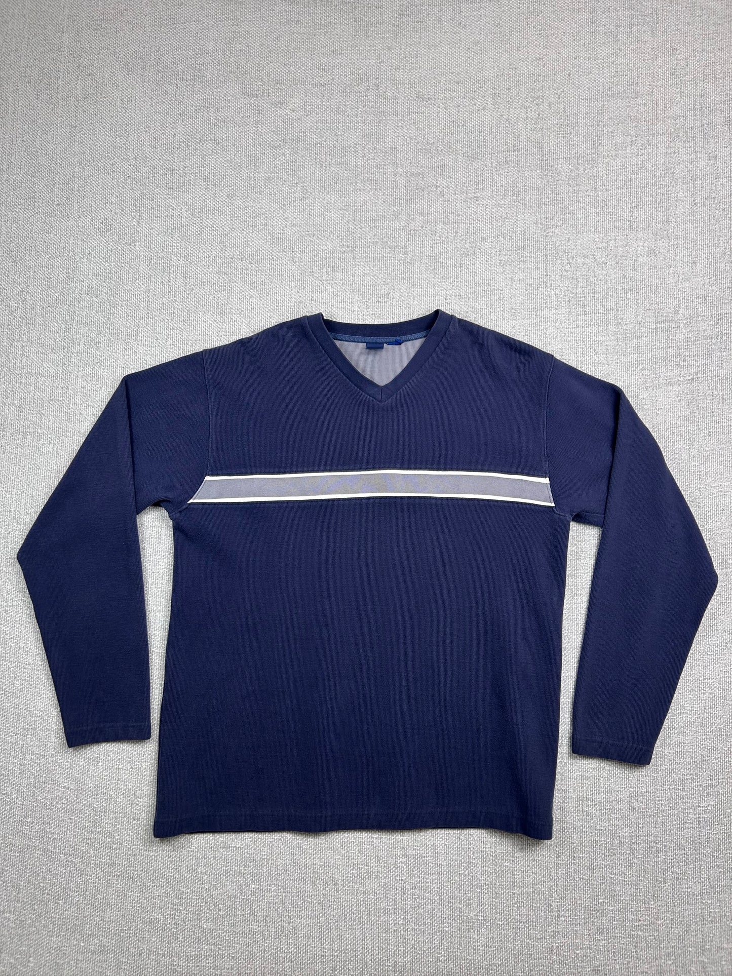 Y2K Stripe Navy Sweater