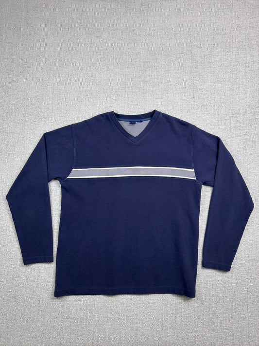 Y2K Stripe Navy Sweater