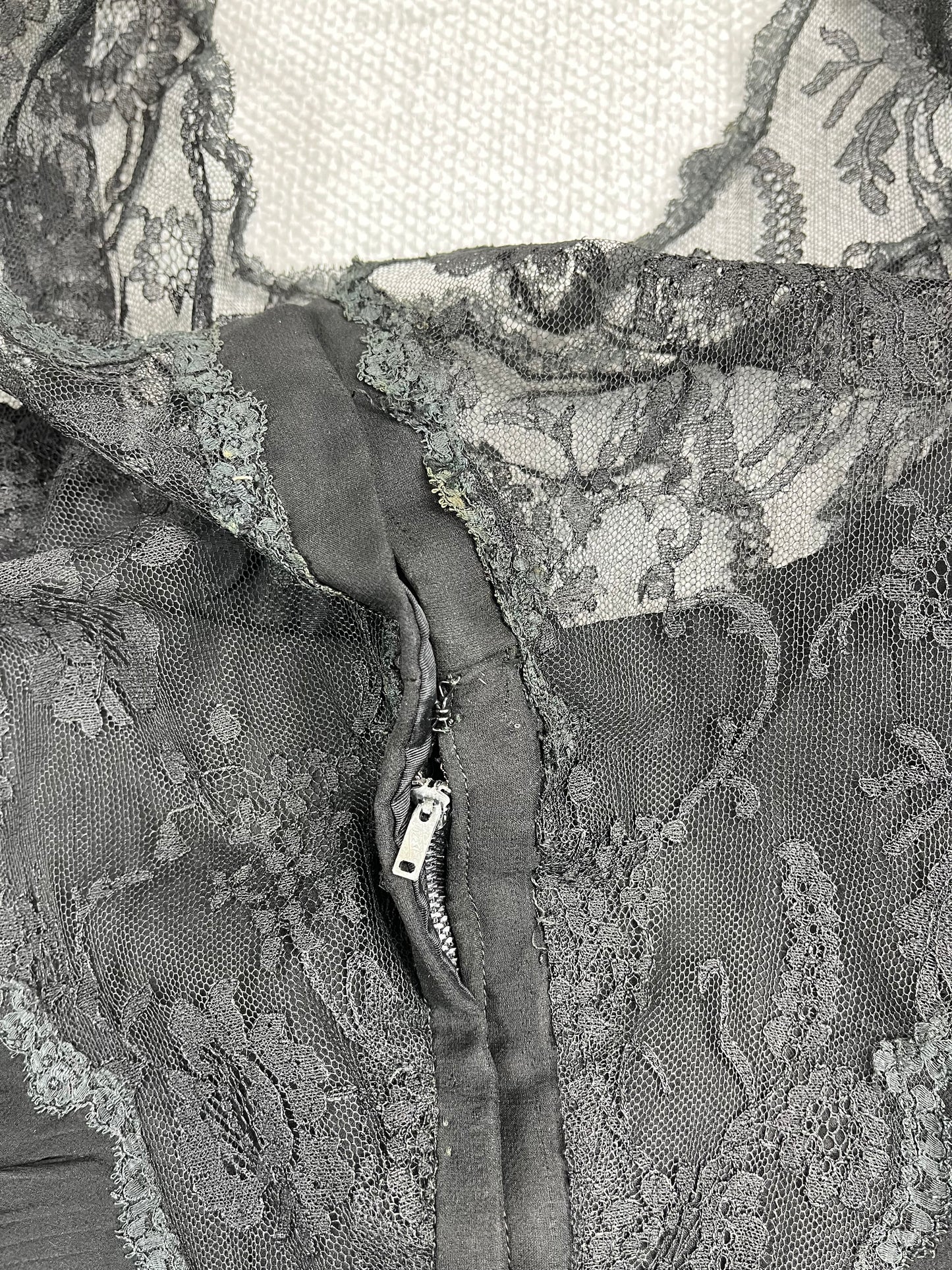 50's Black Lace Silk Formal Dress