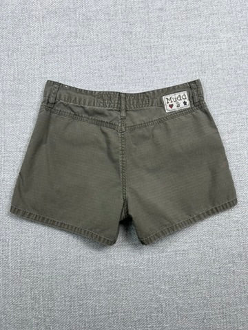Y2K Mudd Olive Mini Shorts 27"