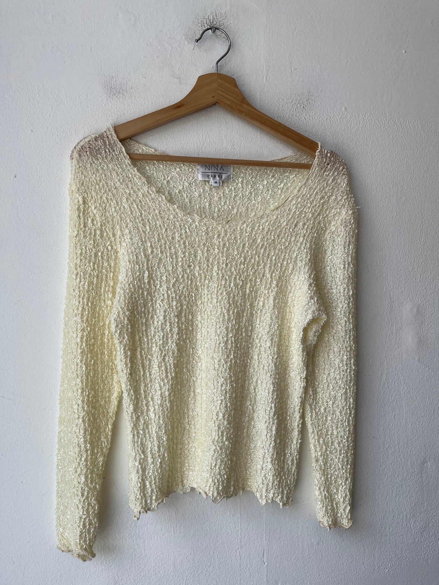 80's White Lace Long Sleeve Blouse