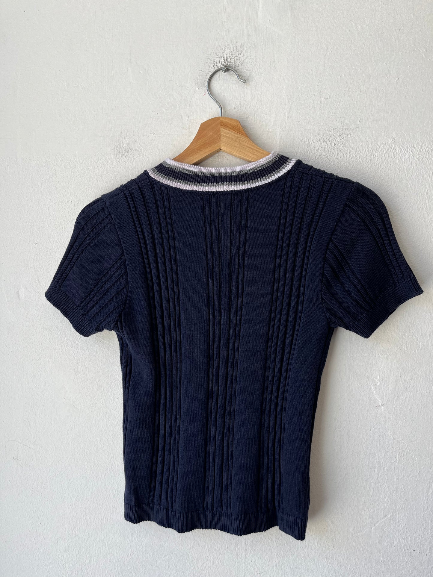 90's Cotton V Neck Knit Top