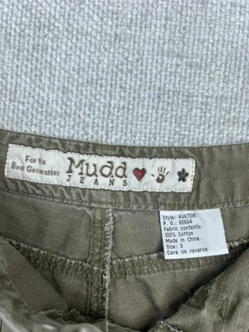 Y2K Mudd Olive Mini Shorts 27"
