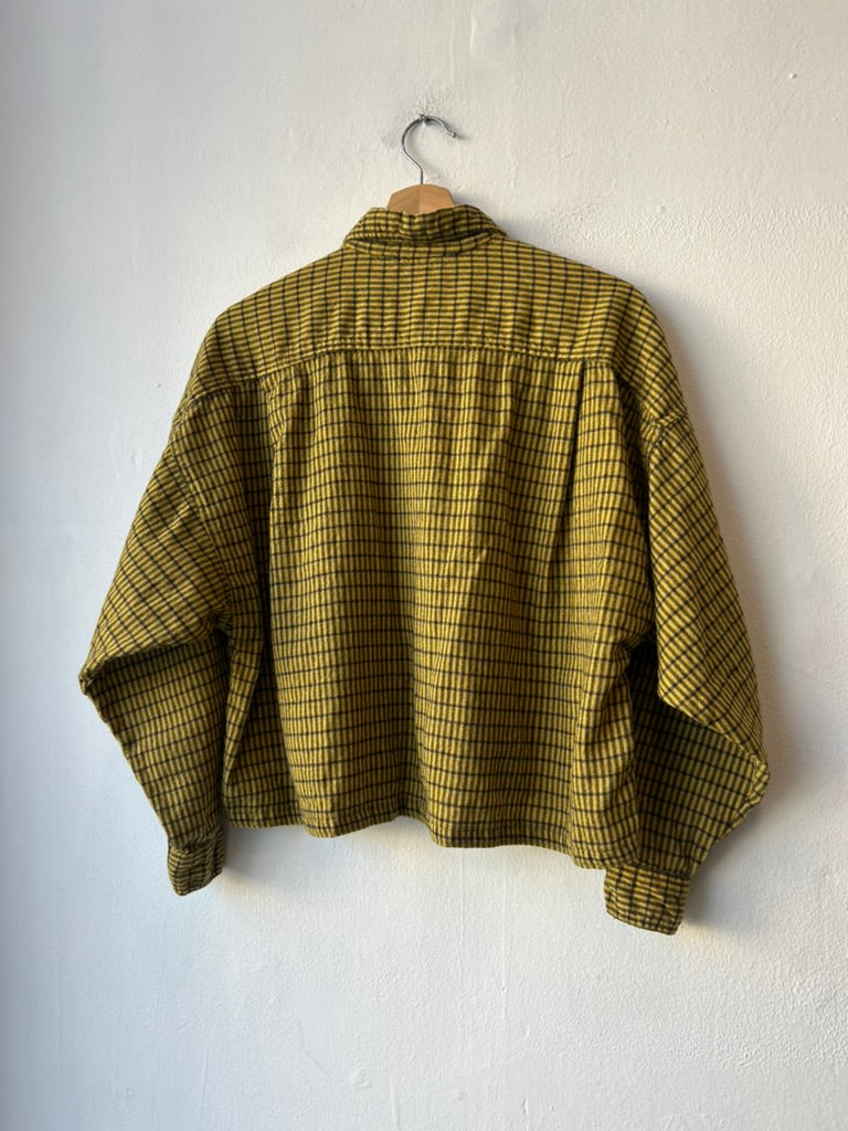80's Cropped Wool Button Up Shirt