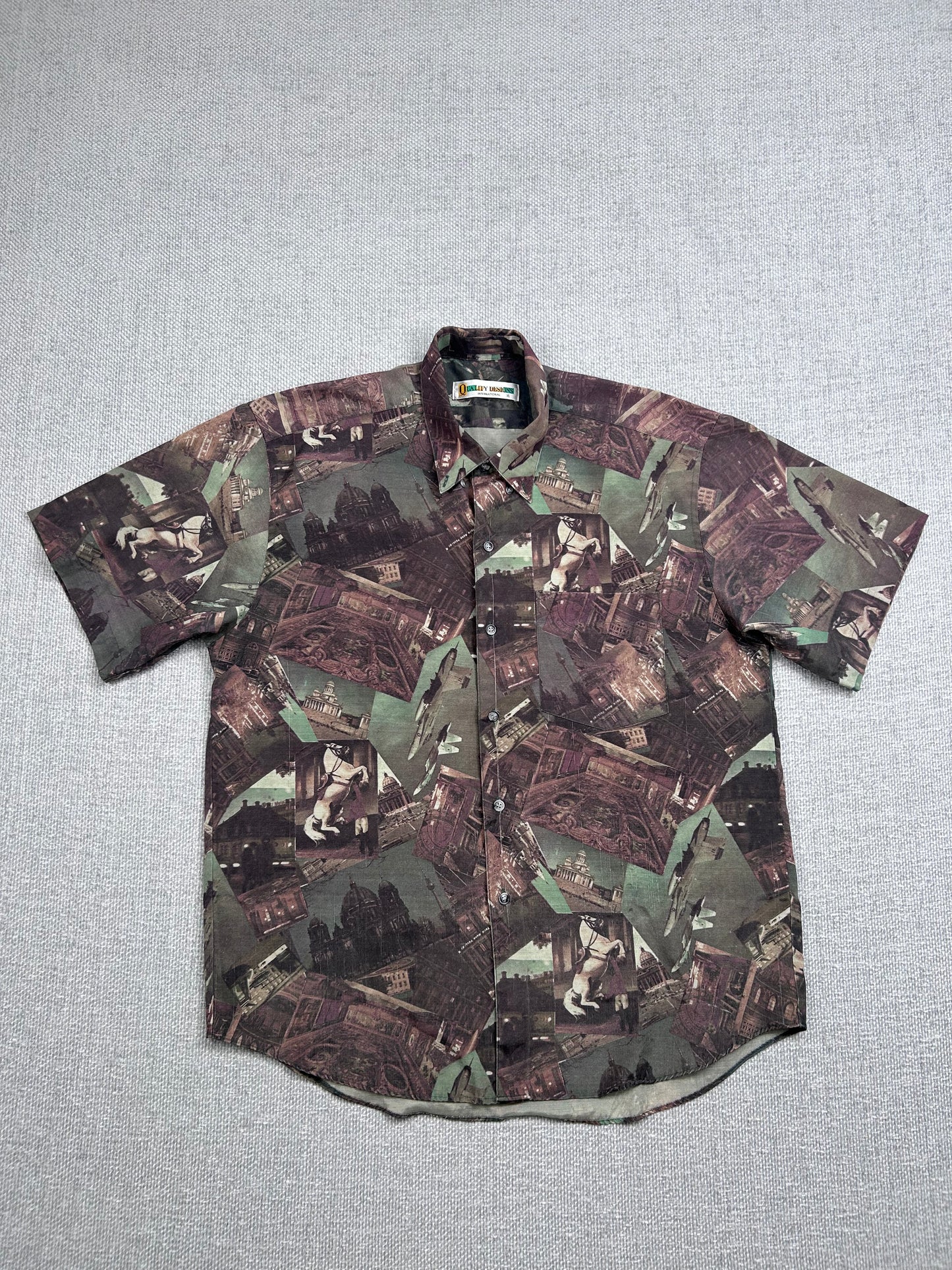 90’s Picture Collage Button Down
