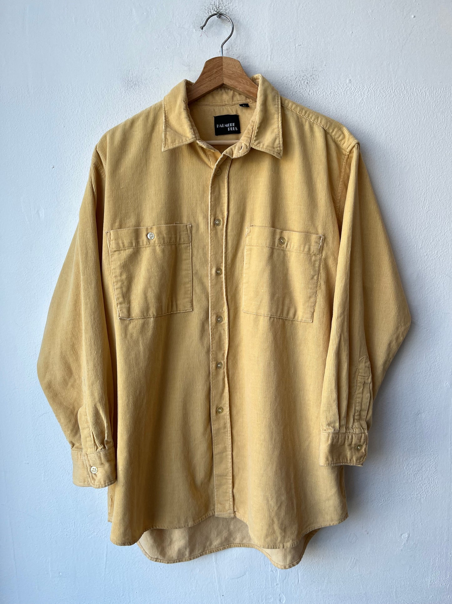 90's Yellow Corduroy Button Down Shirt