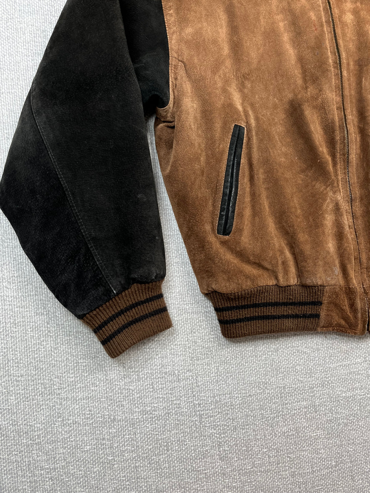 90’s Suede  2-Tone Bomber Jacket