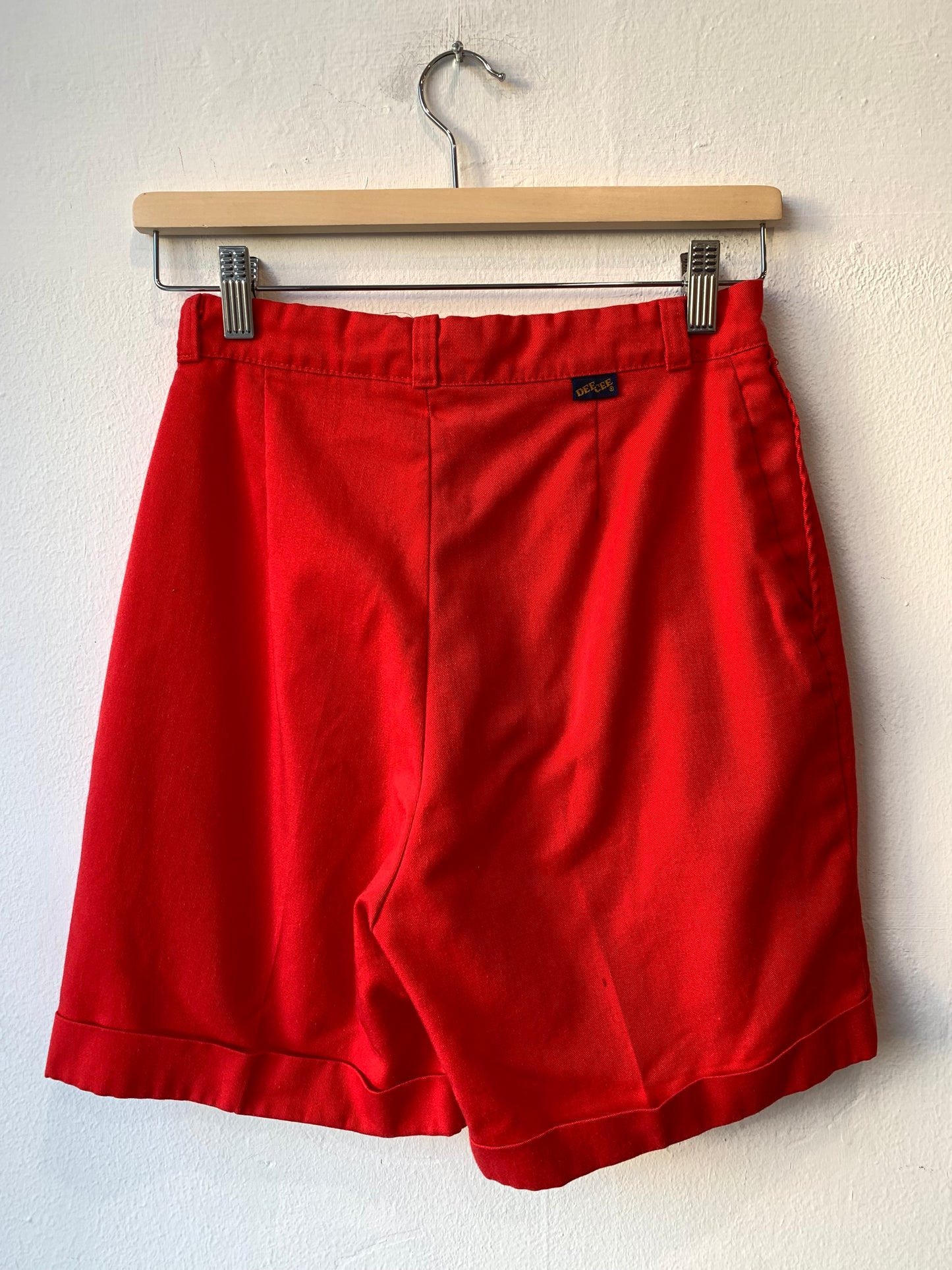 80’s Red Pleated Shorts 26”