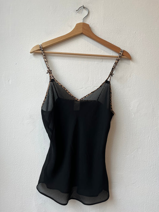 90’s Sheer Leopard Trim Camisole