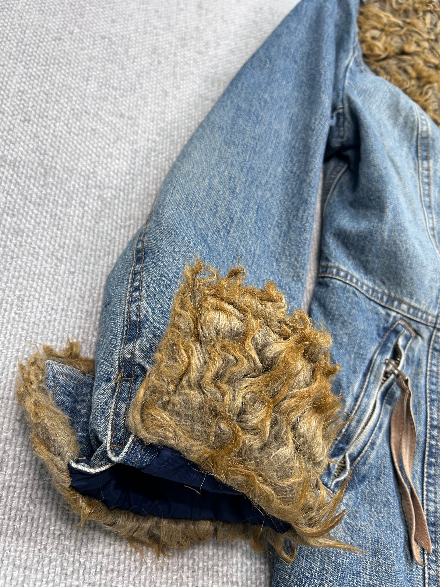 Y2K Fur Lined Denim Jacket