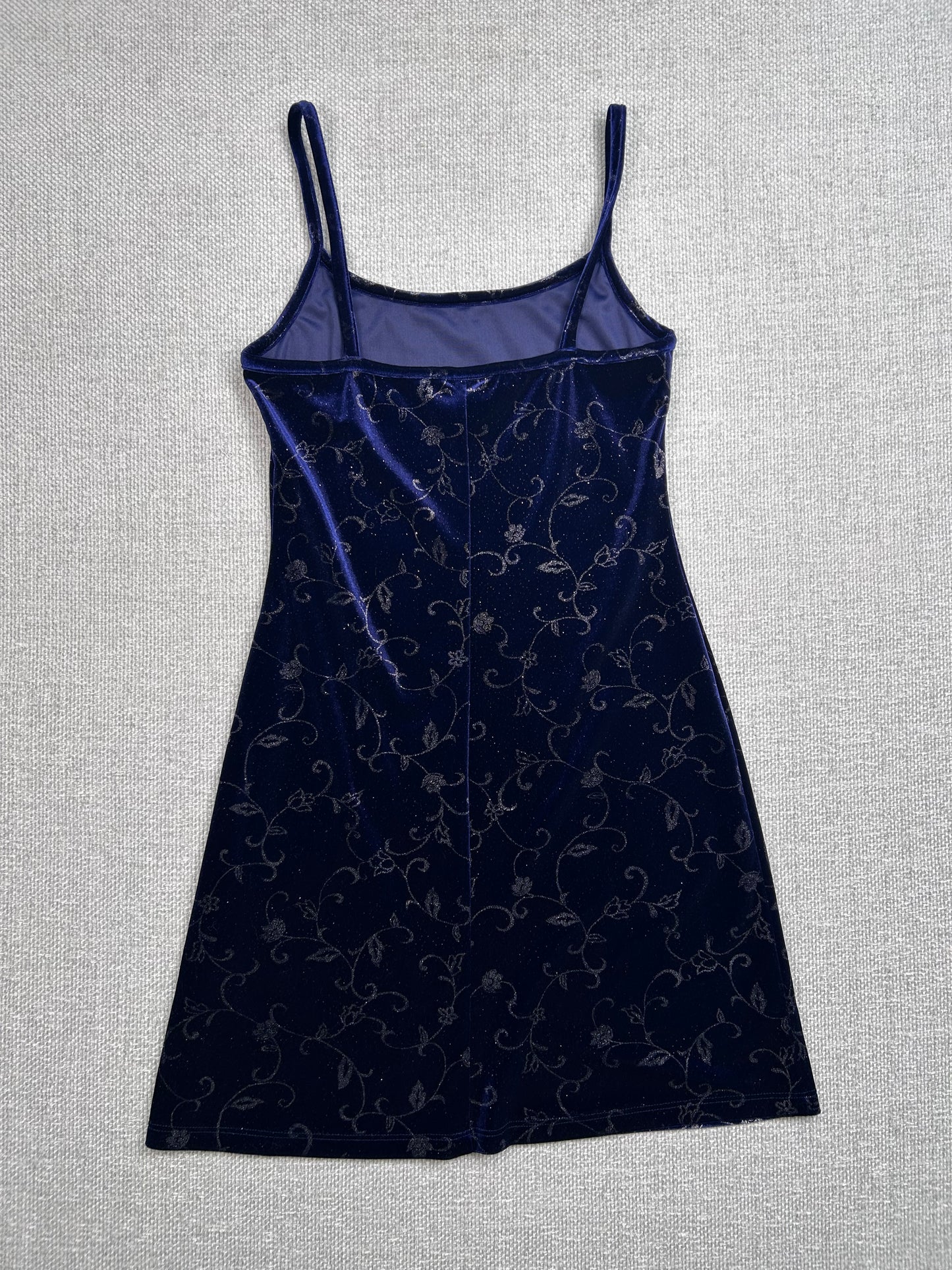 90's Blue Sparkly Velour Dress