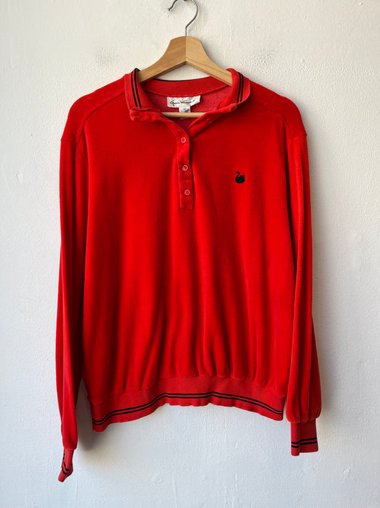 90's Velour Henley Shirt