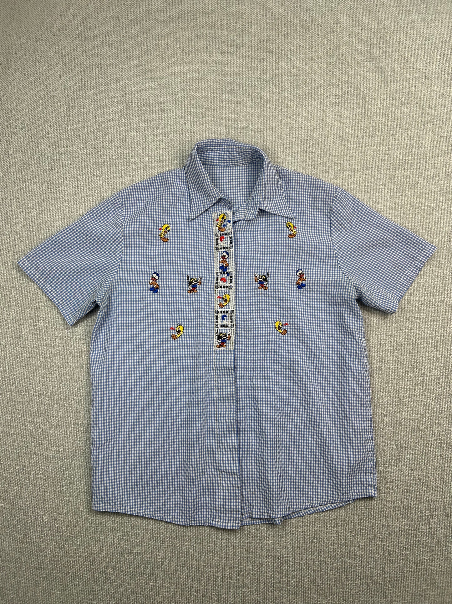 90’s Cartoon Embroidered Button Down Top