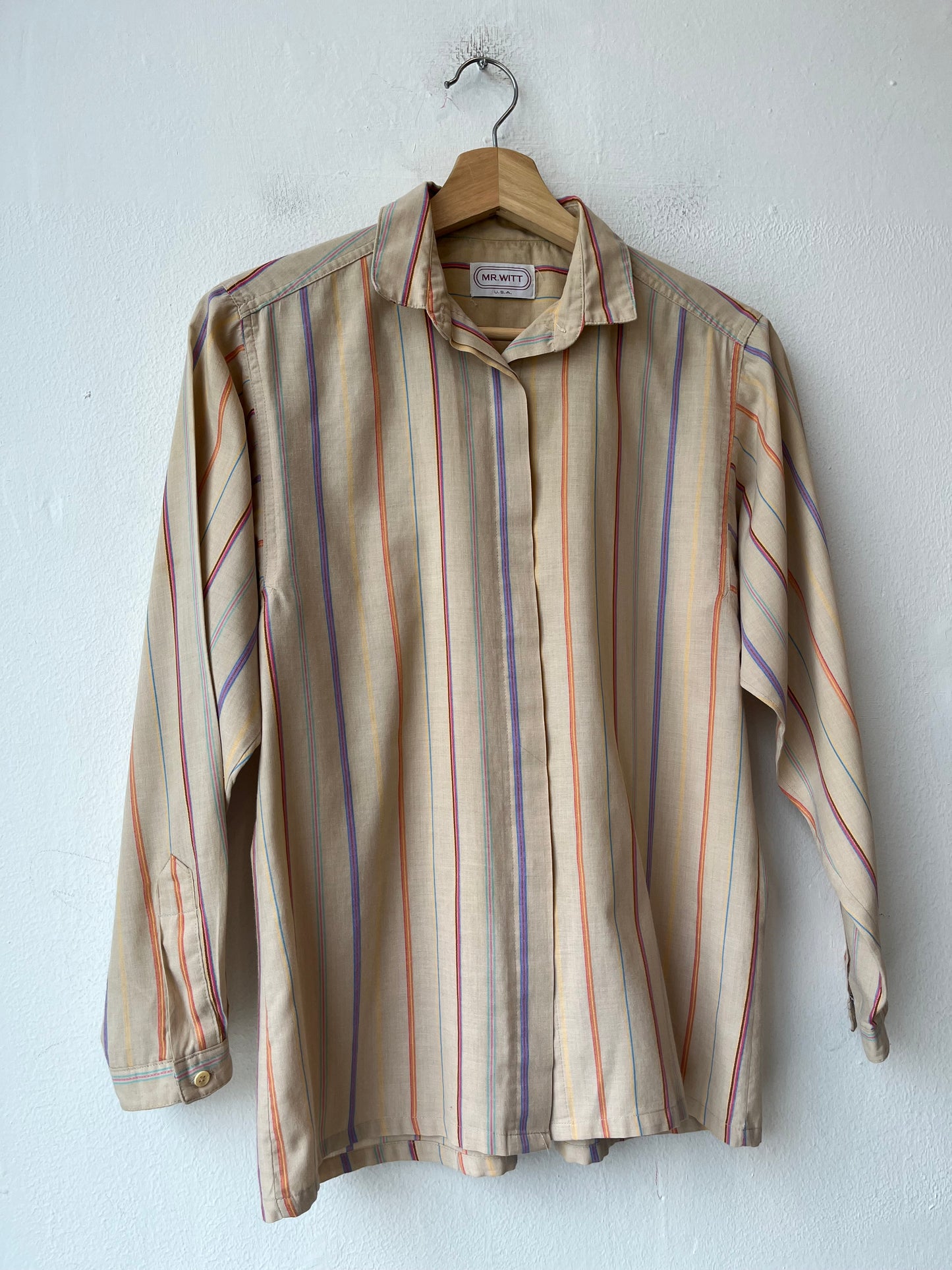 80's Striped Button Down Shirt