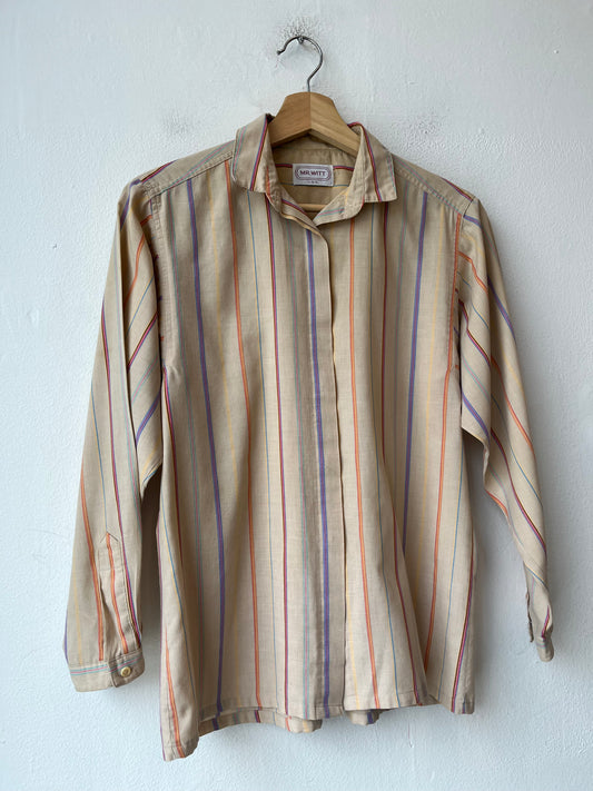 80's Striped Button Down Shirt