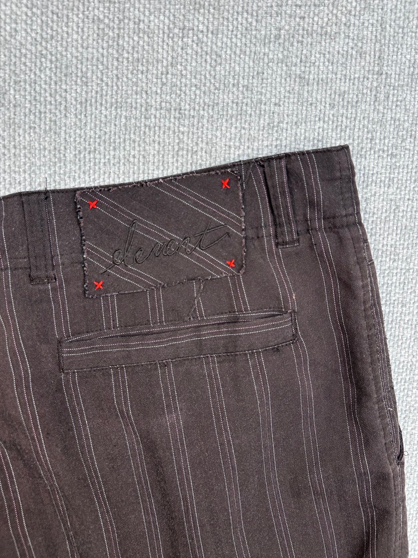 Y2K Brown Pinstripe Shorts 34”