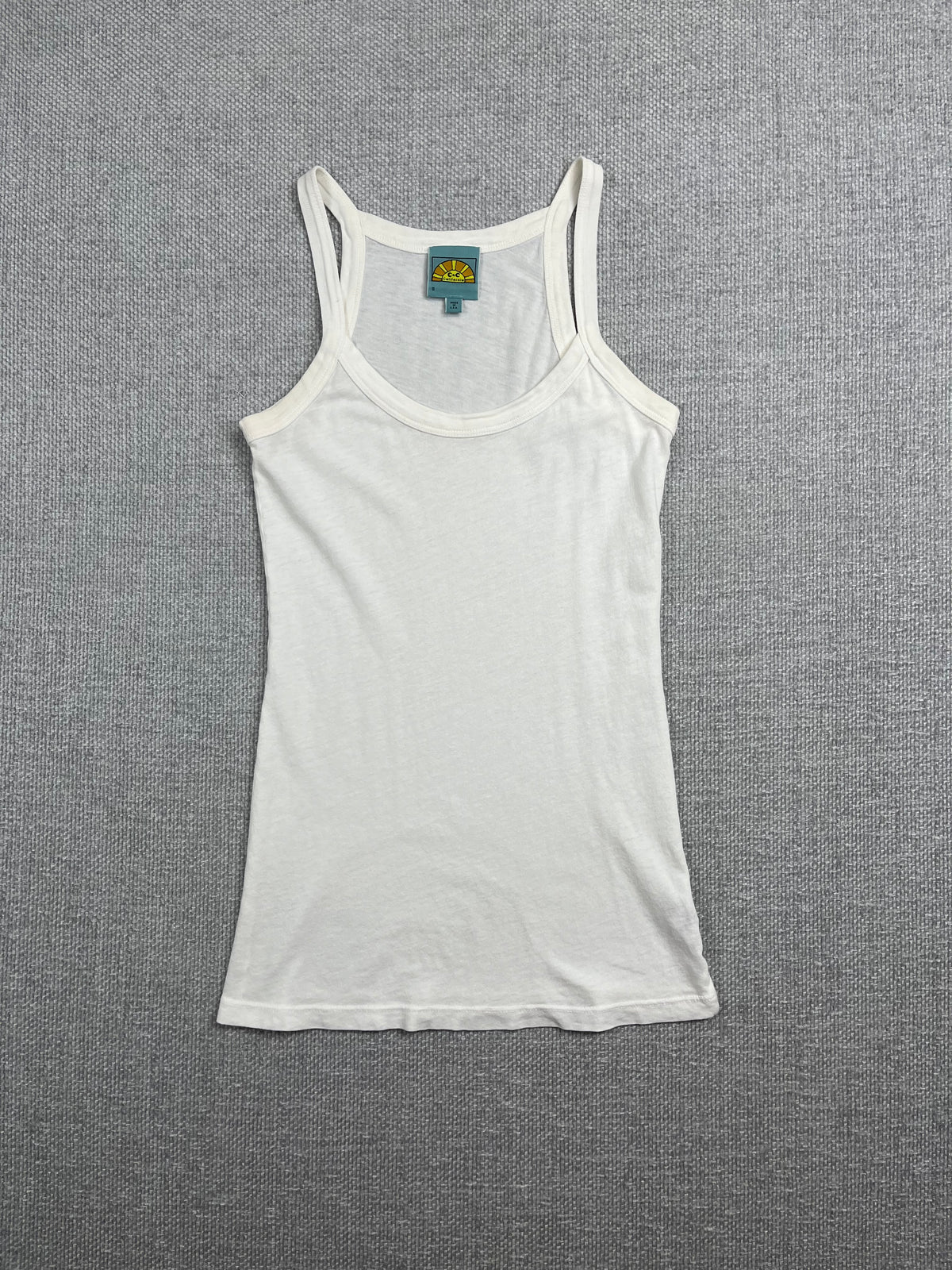 Y2K White Cotton Tank Top