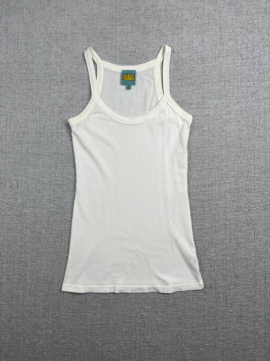 Y2K White Cotton Tank Top