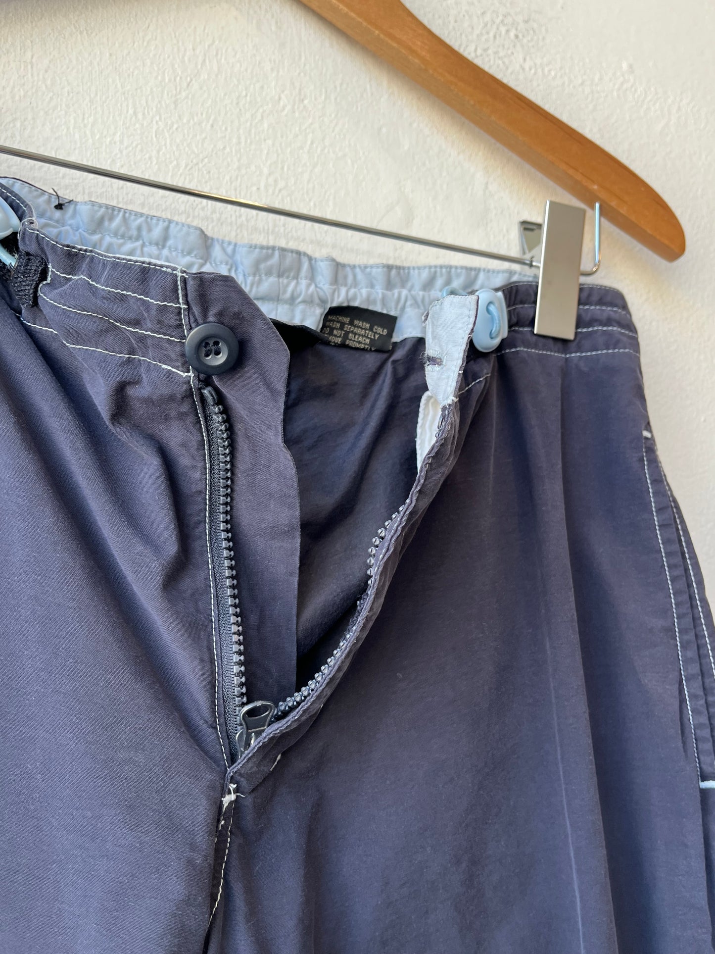 Y2K Navy Striped Track Pants 28-31"