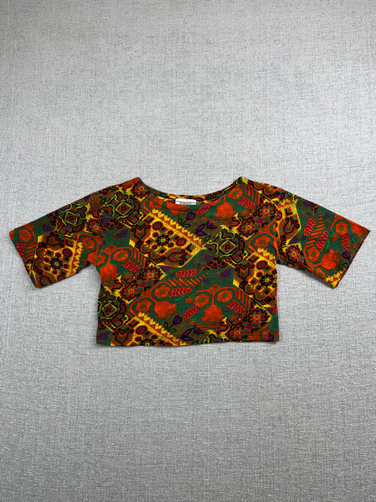 90's Cropped Pattern T-Shirt