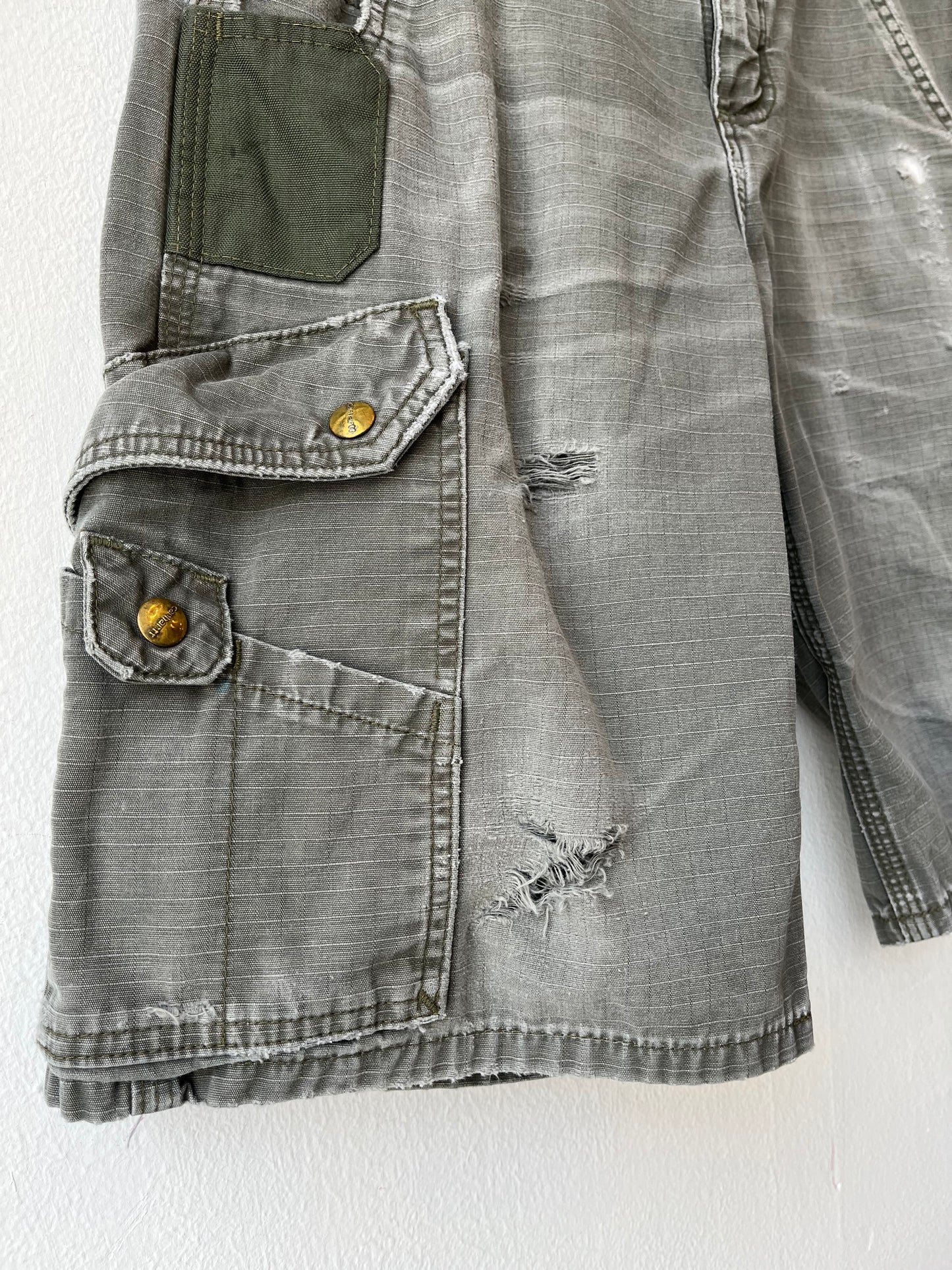 Y2K Green Carhartt Distressed Shorts 30"