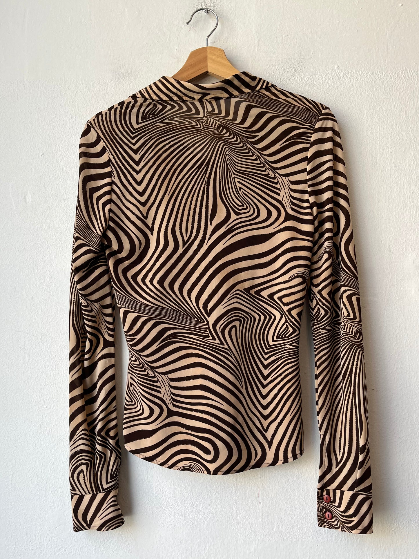 90's Swirly Brown Blouse