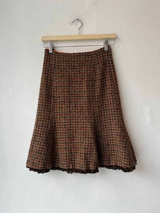 80's Wool Ruffle Skirt 25"
