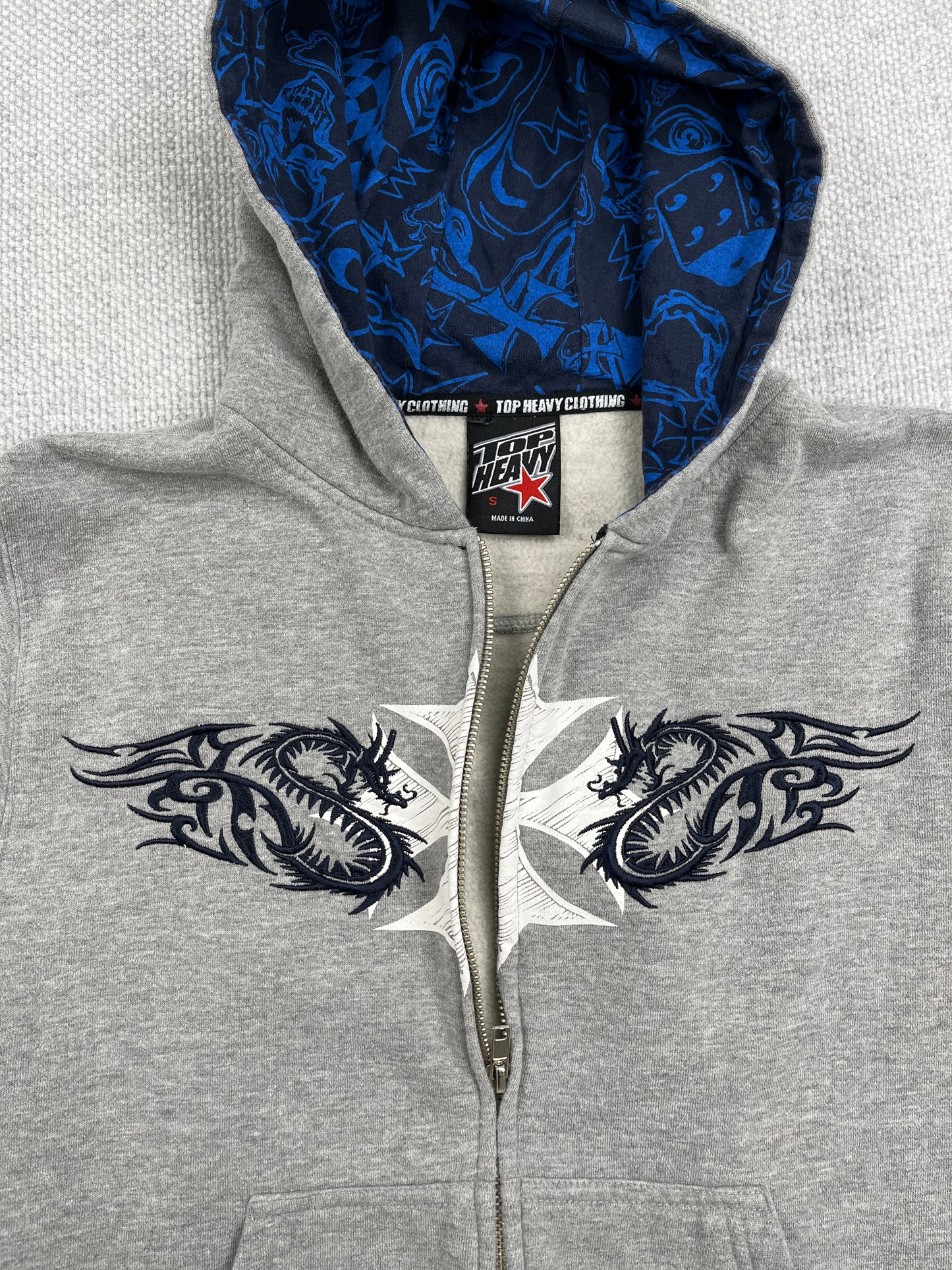 Y2K Dragon Zip Up Hoodie