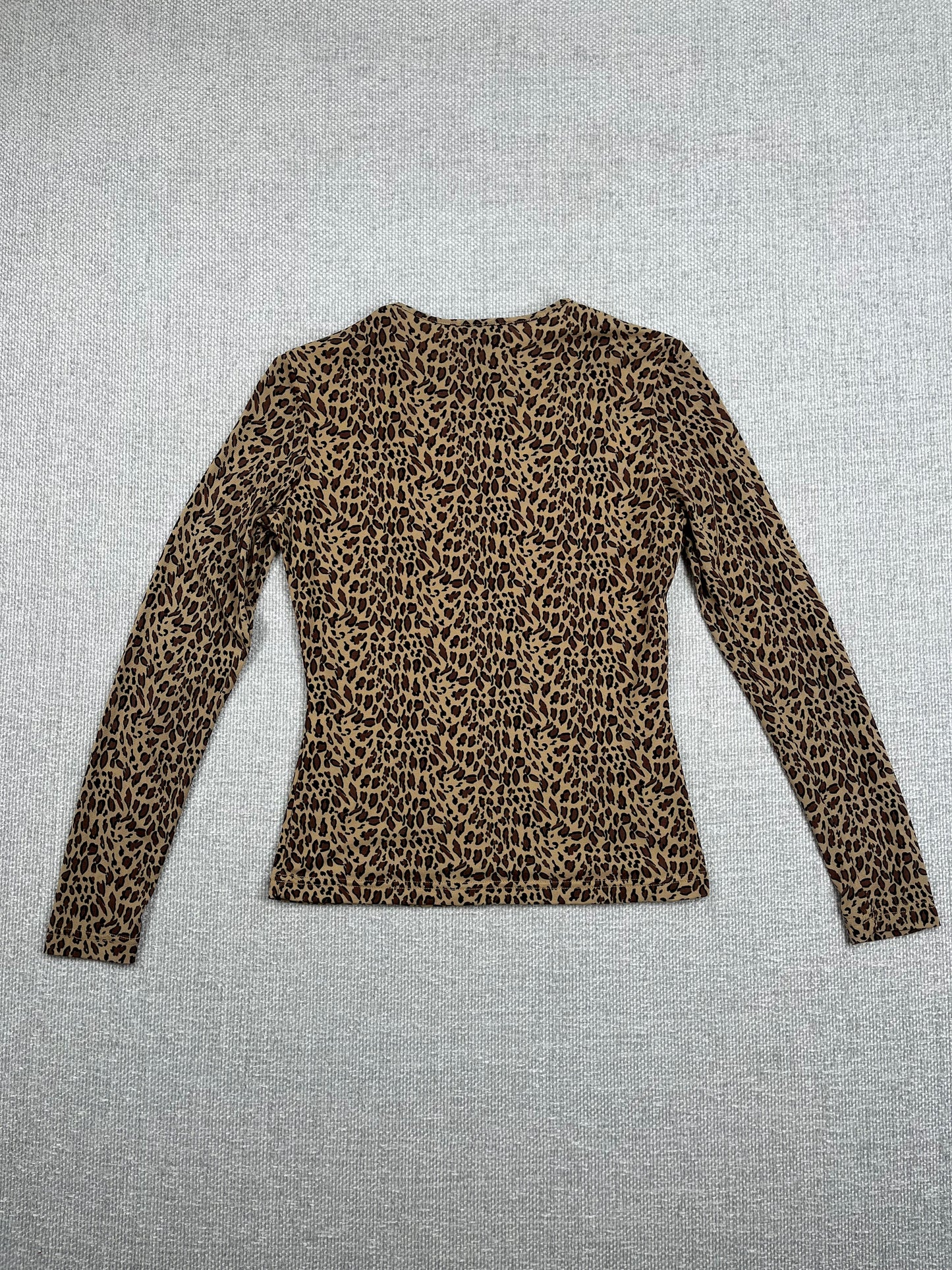 Y2K Mesh Leopard Print Long Sleeve