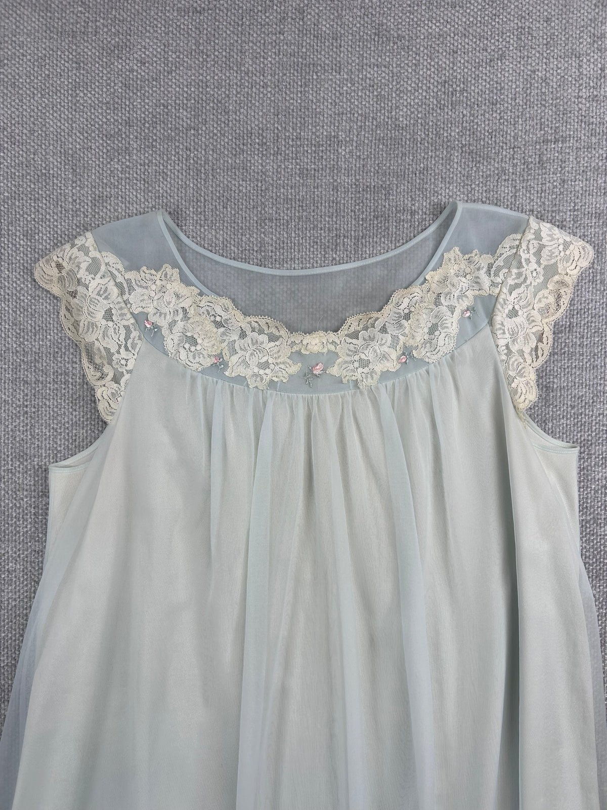 60's Light Blue Lace Nightgown